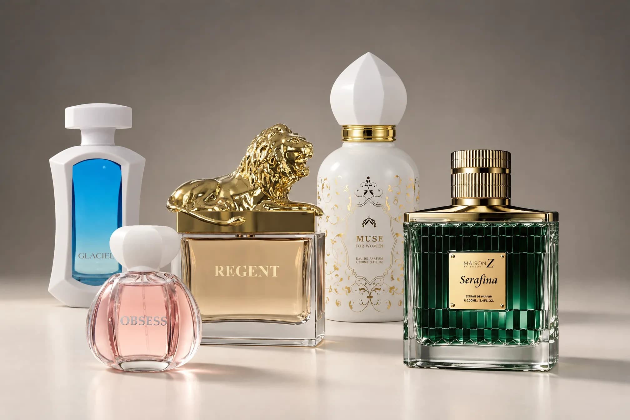 Zuofun perfumes in glass fragrance bottles