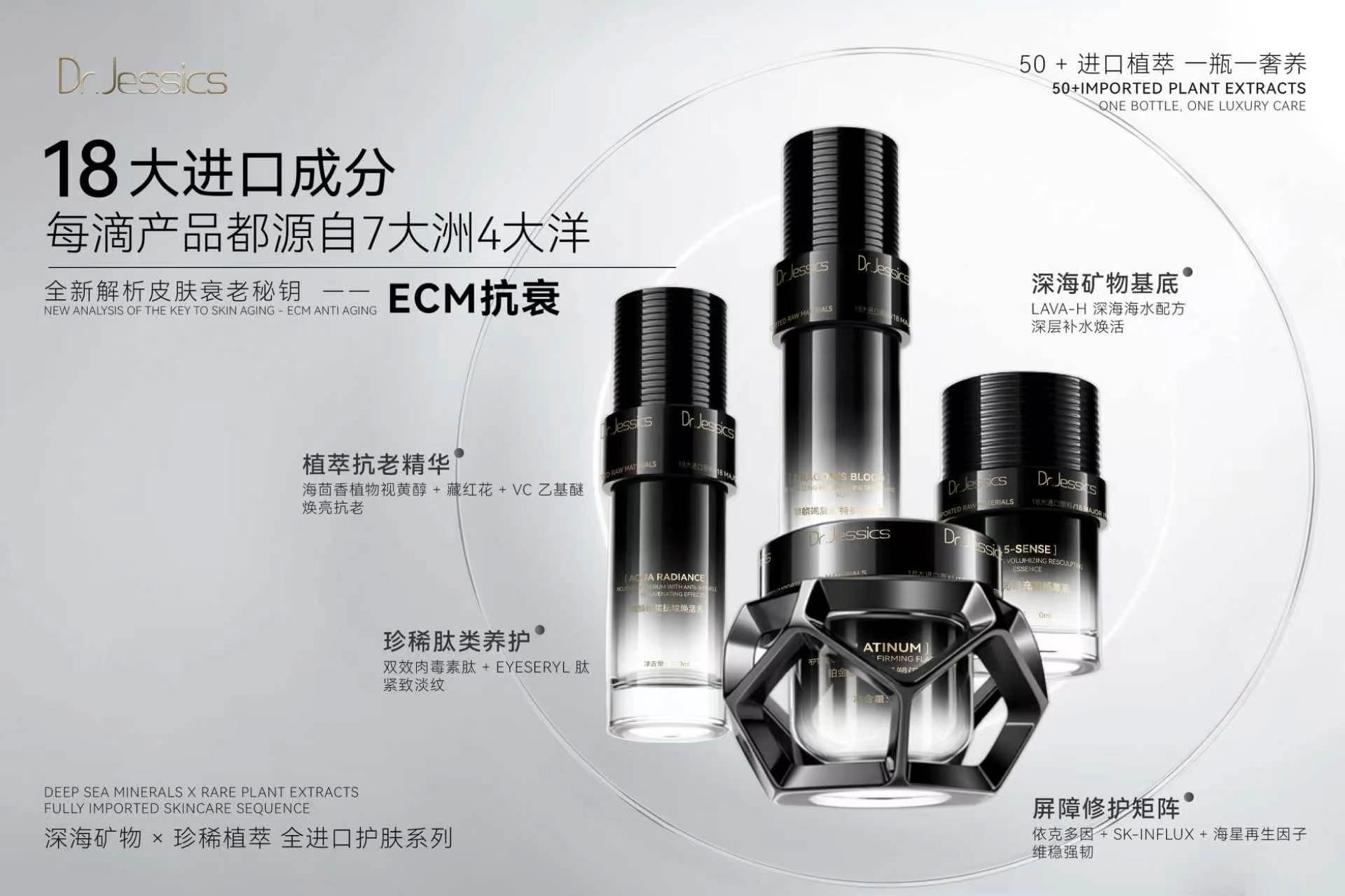 Oulan skincare bottles and product presentation